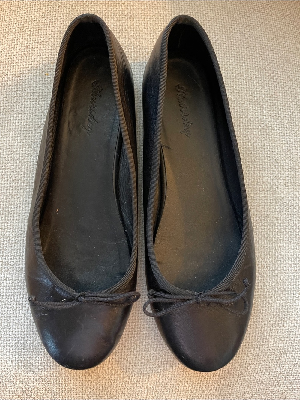 Thursday Boot Company Black Ballet Flats with Bow